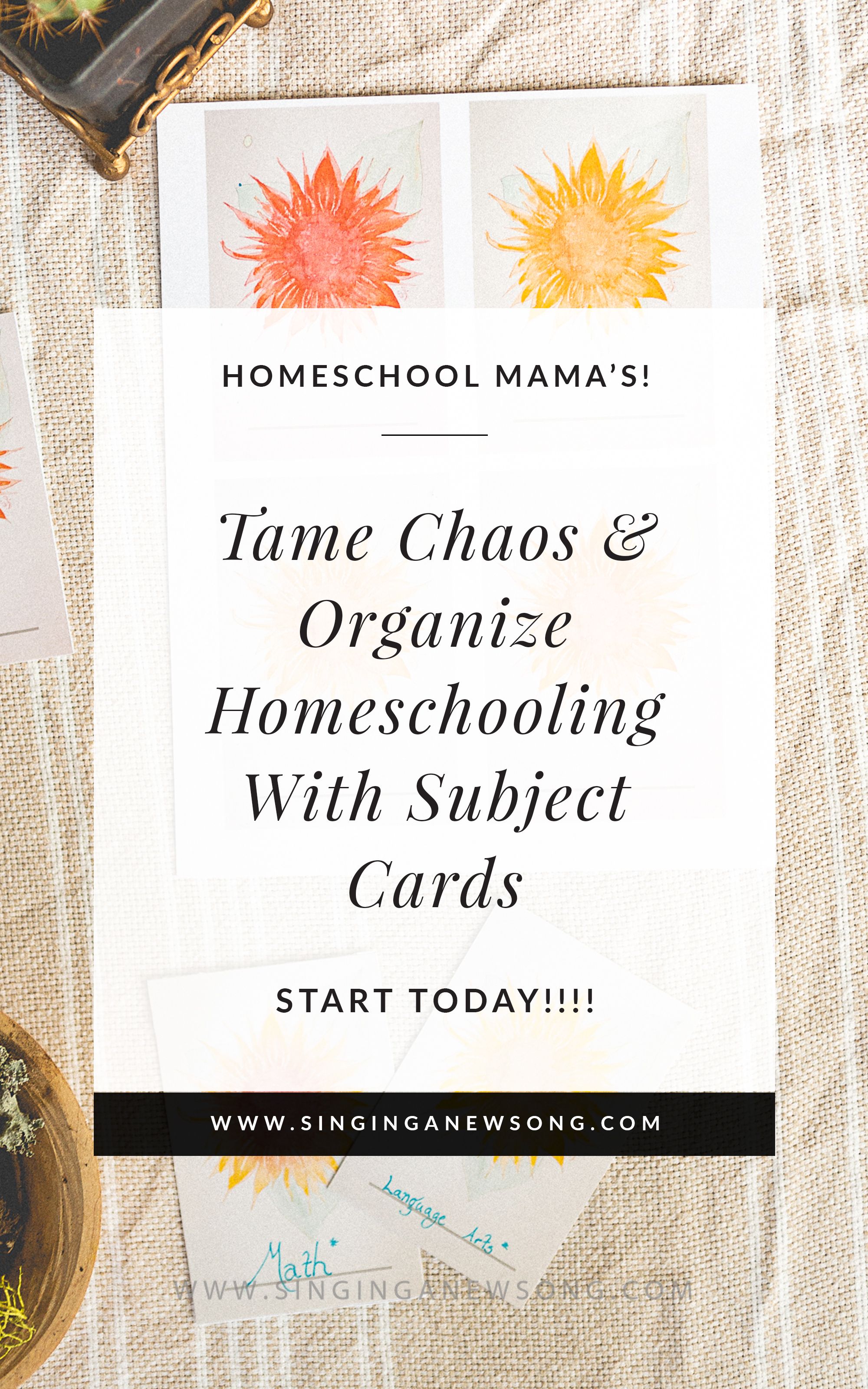 Tame Chaos & Organize Homeschooling With Subject Cards Today