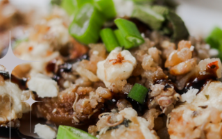 Mediterranean quinoa fig and feta with balsamic dressing